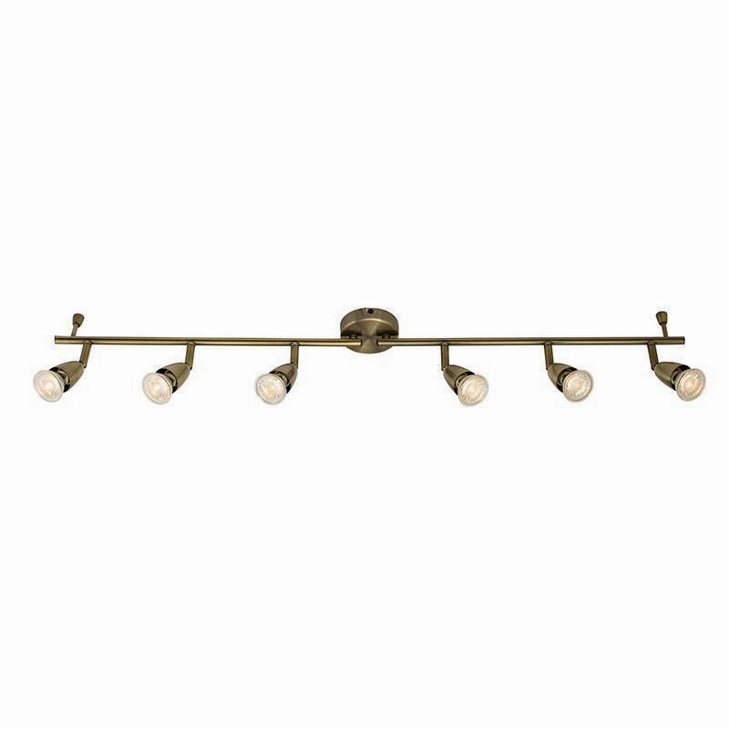 Saxby Amalfi Antique Brass Finish 6 Light Spotlight tall arc lamp for living room