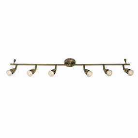 Saxby Amalfi Antique Brass Finish 6 Light Spotlight tall arc lamp for living room