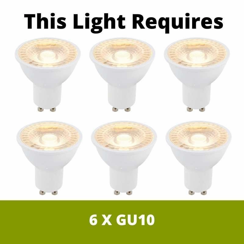 Saxby Amalfi Antique Brass Finish 6 Light Spotlight