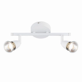 Saxby Amalfi Gloss White Finish 2 Light Spotlight tall arc lamp for living room