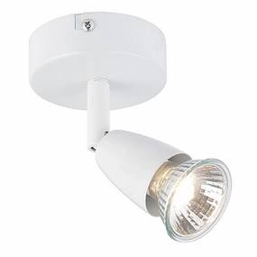 Saxby Amalfi Gloss White Finish Single Spotlight ambient ceiling fixture