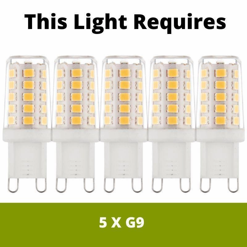 Saxby Crystal 5 Light Chrome & Crystal Flush Ceiling Light