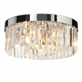 Saxby Crystal 5 Light Chrome & Crystal Flush Ceiling Light ambient ceiling fixture