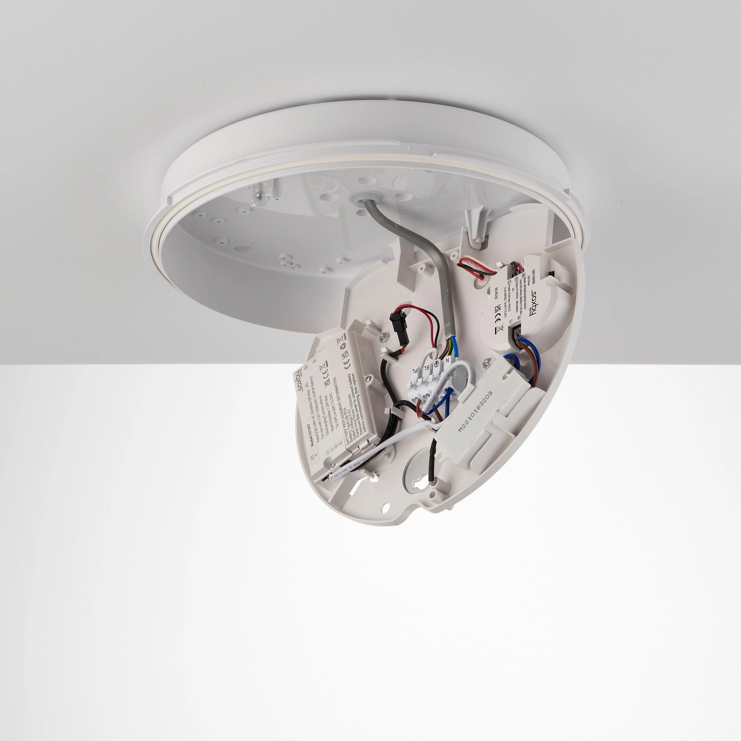 Saxby HeroPRO White LED Bulkhead Light with Microwave & Emergency Sensor IP65 18W