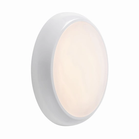 Saxby HeroPRO White LED Bulkhead with Microwave Sensor IP65 18W - CCT weatherproof garden light