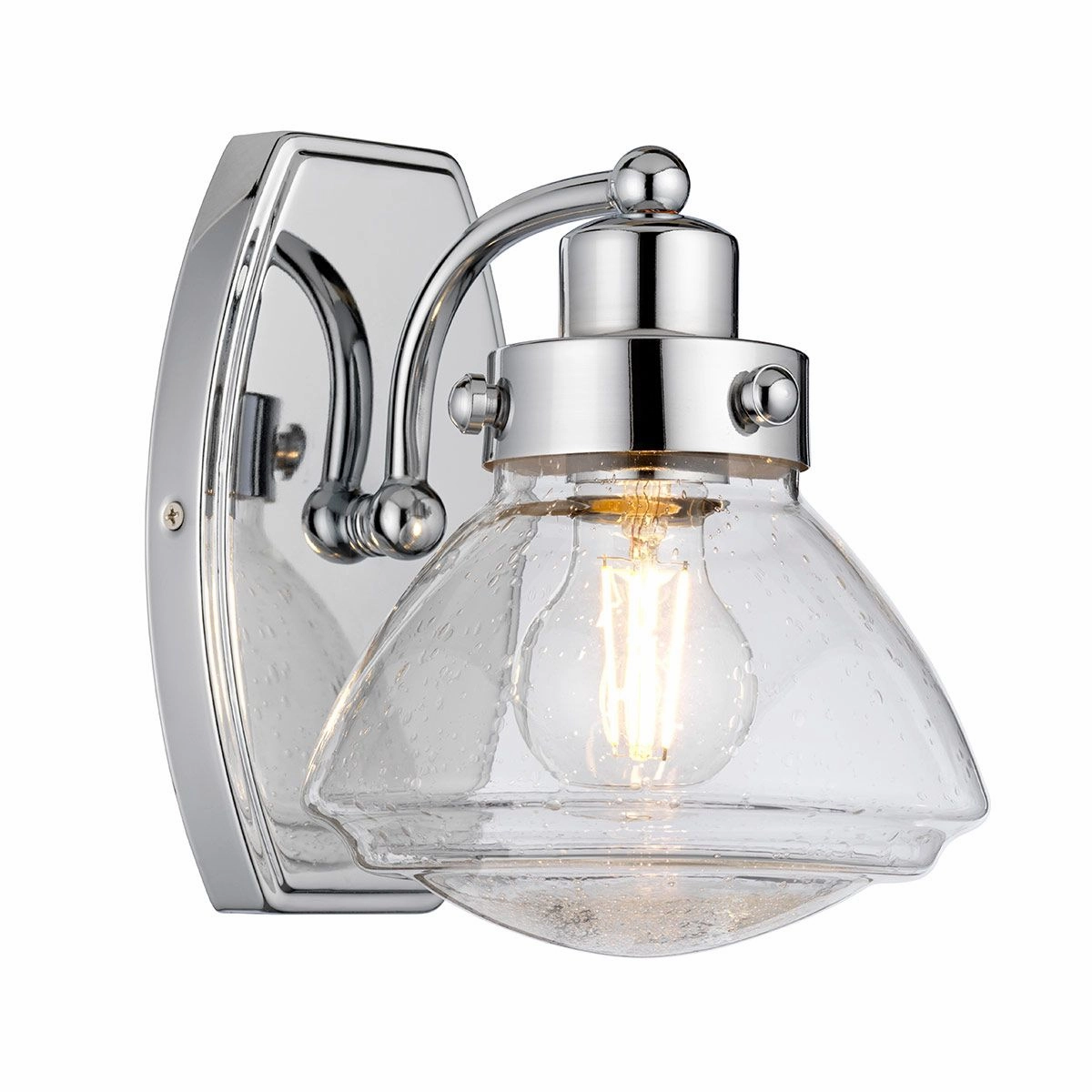 Scholar 1 Light Polished Chrome Bathroom Wall Light vintage desk lamp