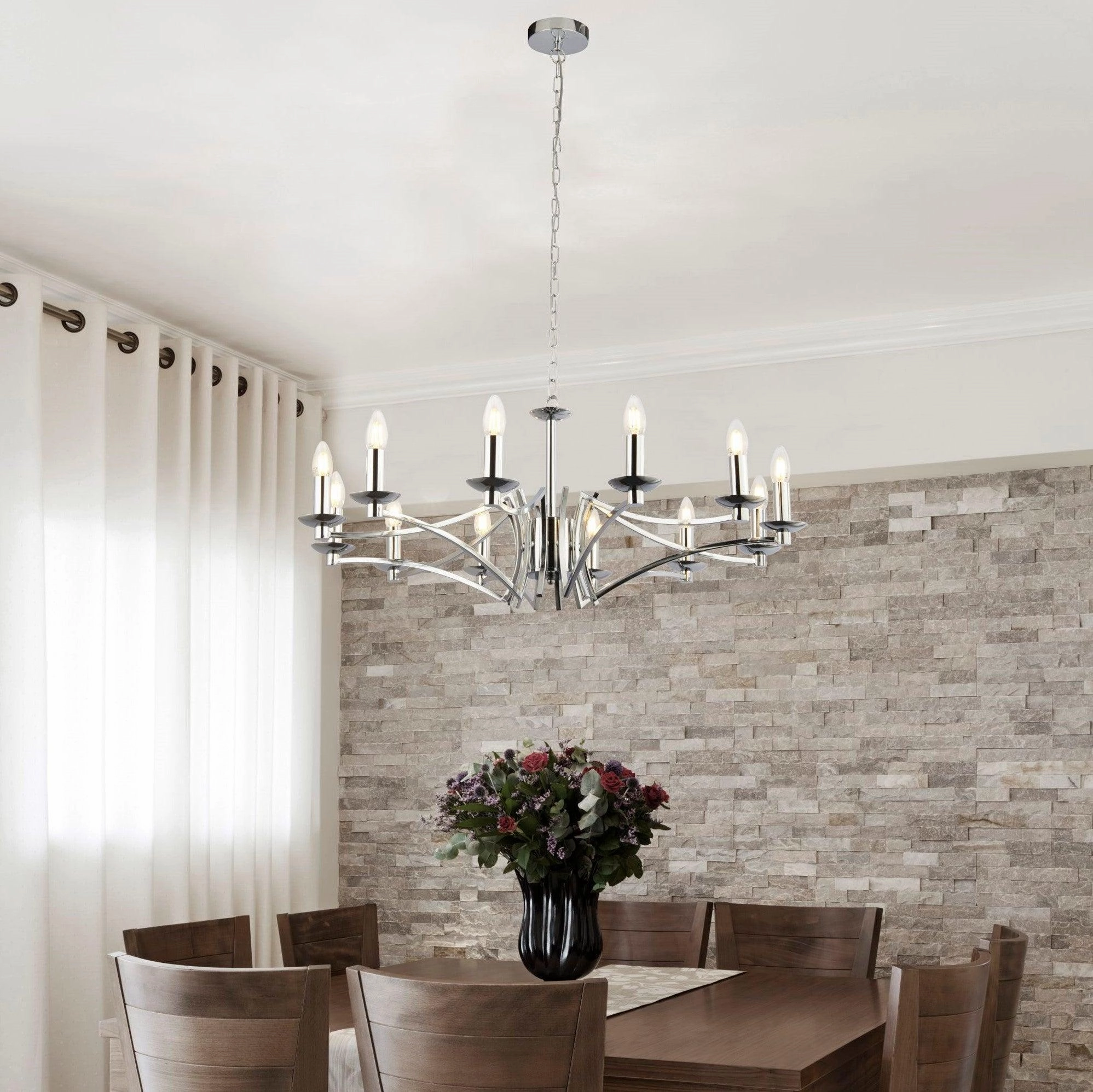 Searchlight Ascot 12 Light Polished Chrome Chandelier