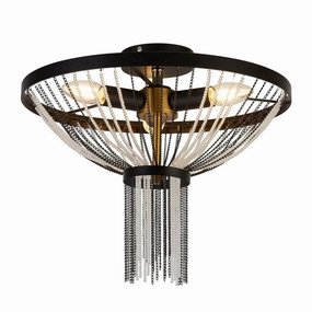 Searchlight Baguette 3 Light Black & Brass Ceiling Light soft glow ceiling light