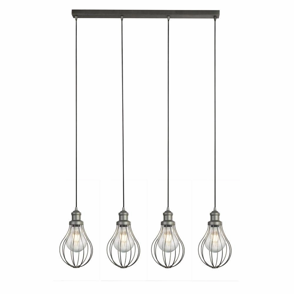 Searchlight Balloon Cage 4 Light Pewter Ceiling Pendant soft glow ceiling light