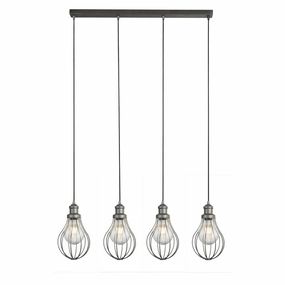 Searchlight Balloon Cage 4 Light Pewter Ceiling Pendant soft glow ceiling light