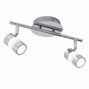 Searchlight Bubbles LED 2 Light Chrome Spotlight Bar white ceiling lamp