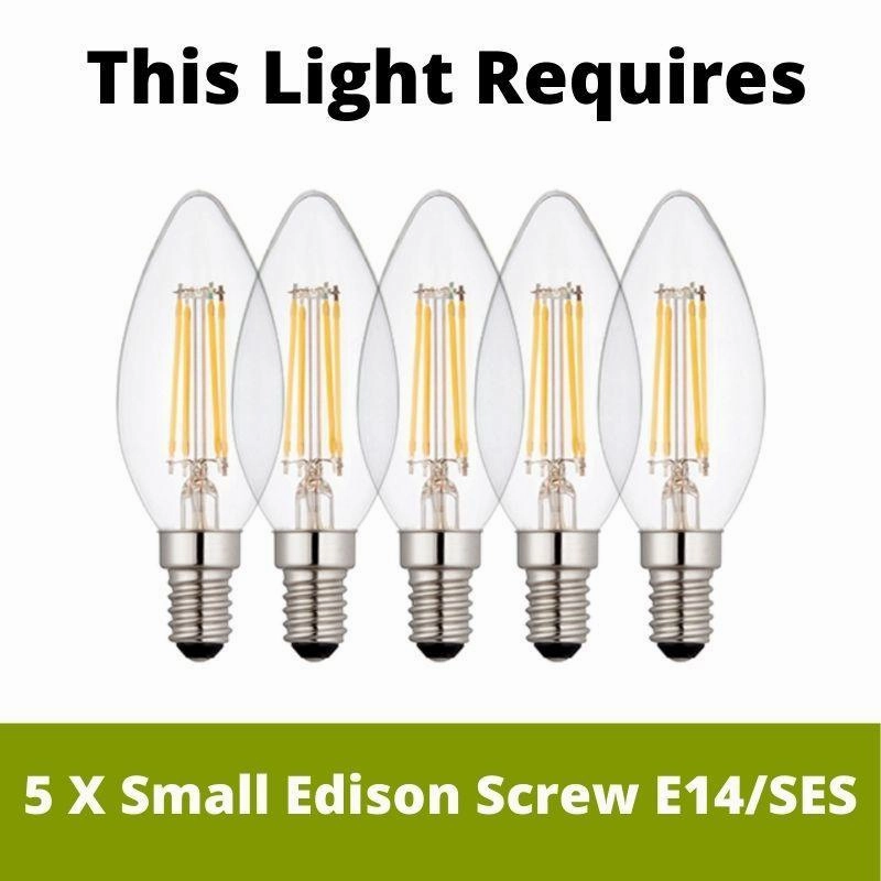Searchlight Chassis 5 Light Black Pendant Ceiling Light