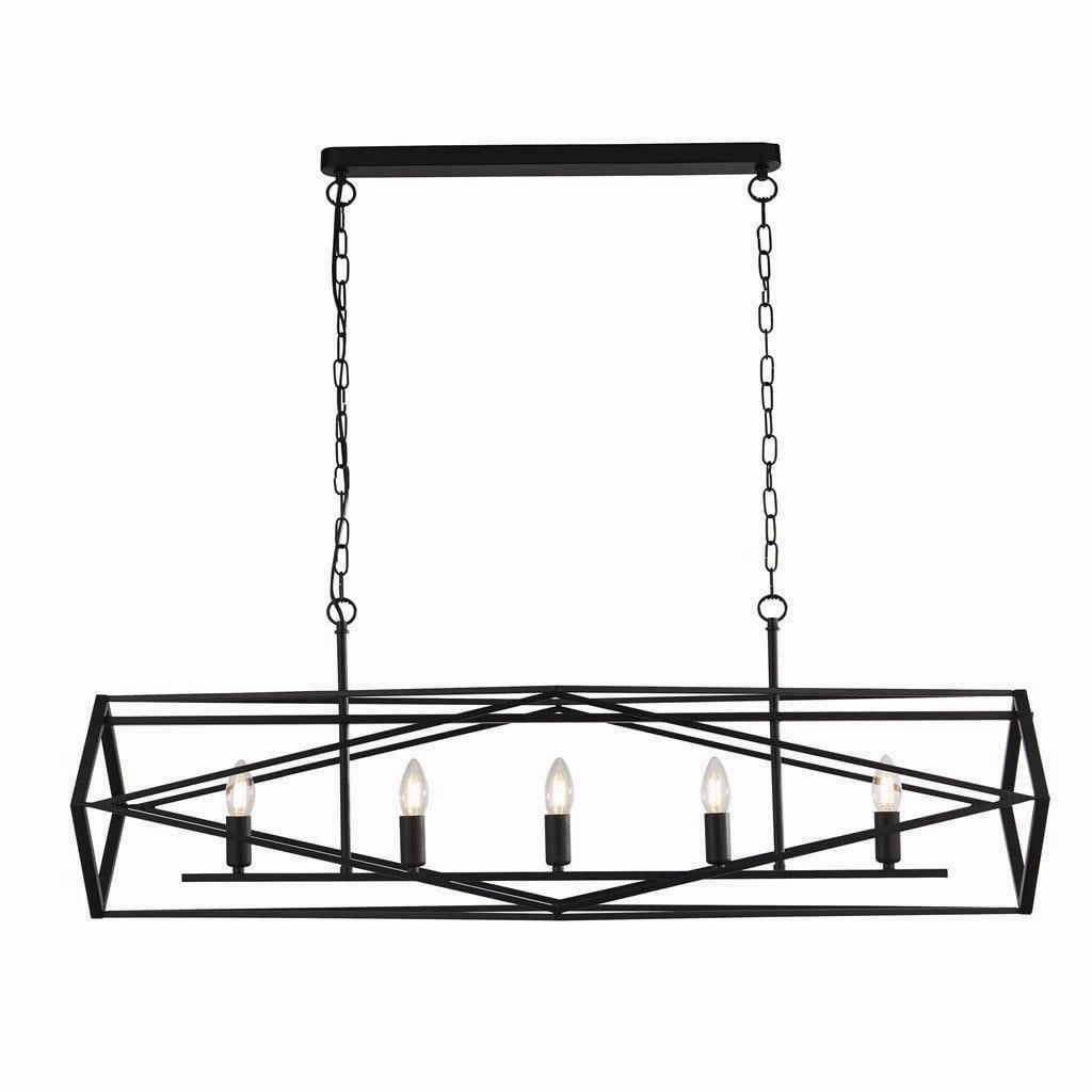 Searchlight Chassis 5 Light Black Pendant Ceiling Light soft glow ceiling light