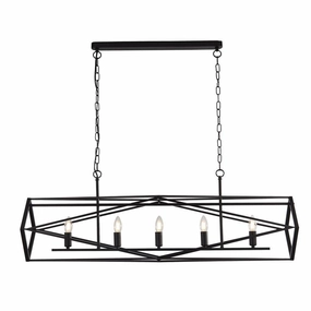 Searchlight Chassis 5 Light Black Pendant Ceiling Light soft glow ceiling light