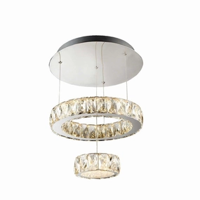 Searchlight Clover LED 2 Tier Flush Chrome Clear Glass white ceiling lamp