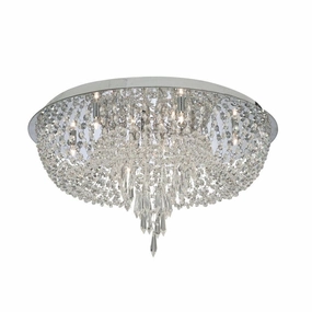 Searchlight Crisslet Chrome 10 Light Crystal Ceiling Flush soft glow ceiling light