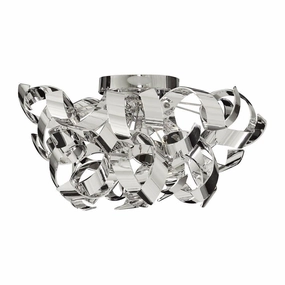 Searchlight Curls 3 Light Chrome Half Flush Ceiling Light soft glow ceiling light