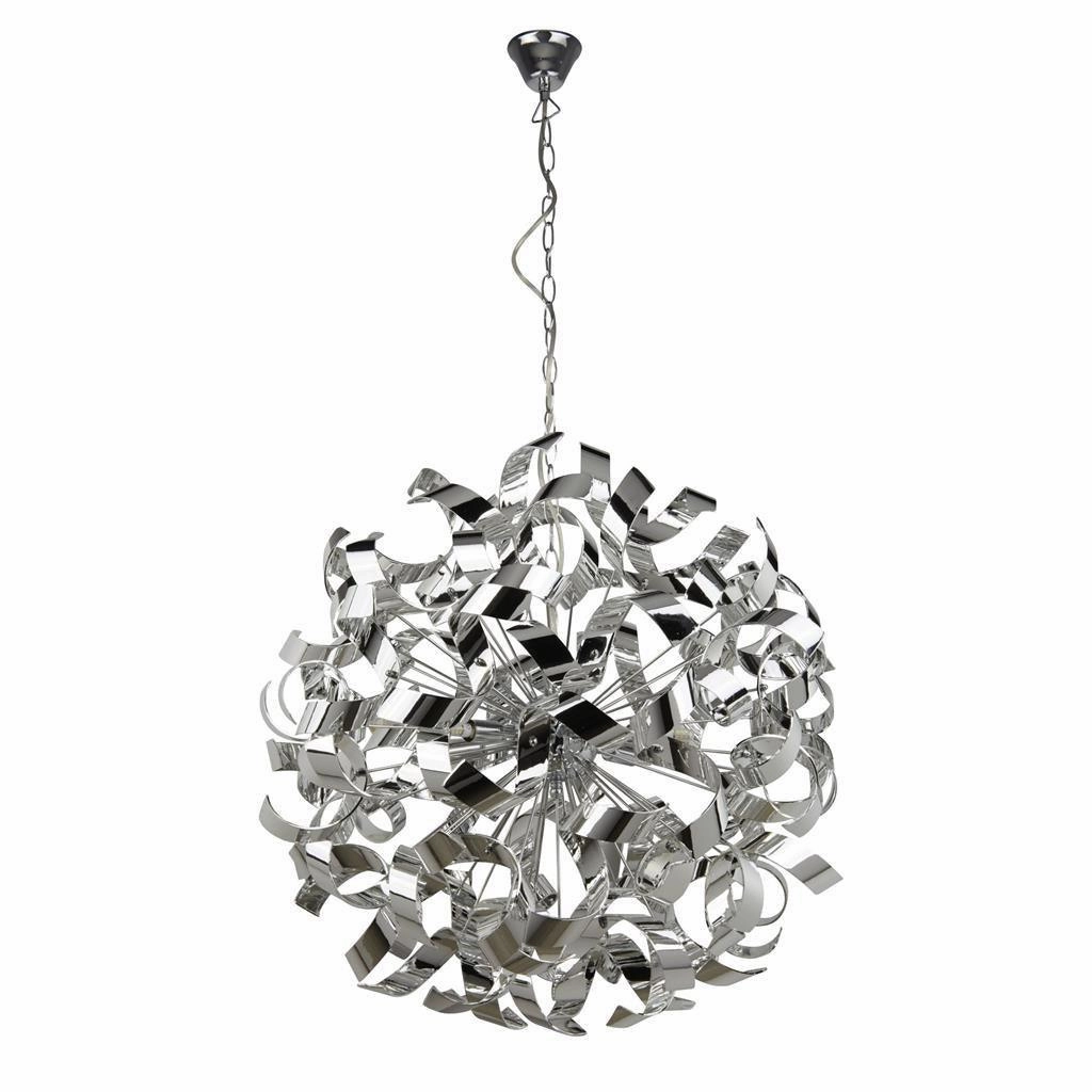 Searchlight Curls 6 Light Chrome Pendant Ceiling Light soft glow ceiling light