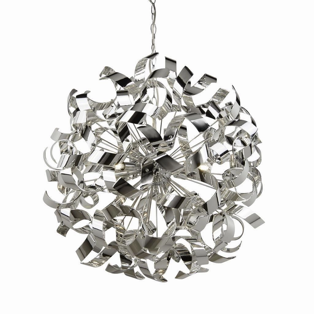 Searchlight Curls 6 Light Chrome Pendant Ceiling Light