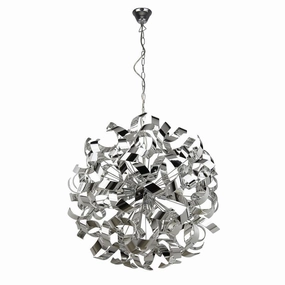 Searchlight Curls 6 Light Chrome Pendant Ceiling Light soft glow ceiling light