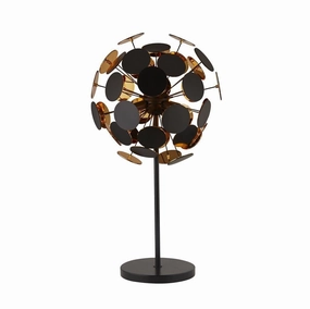 Searchlight Discus 3 Light Black & Gold Table Lamp energy-saving LED light