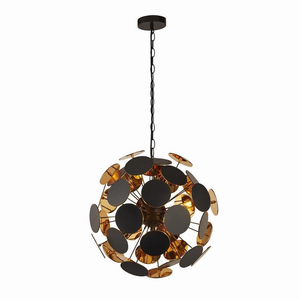 Searchlight Discus 4 Light Black & Gold Ceiling Pendant ambient ceiling fixture