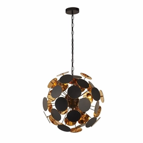 Searchlight Discus 4 Light Black & Gold Ceiling Pendant ambient ceiling fixture