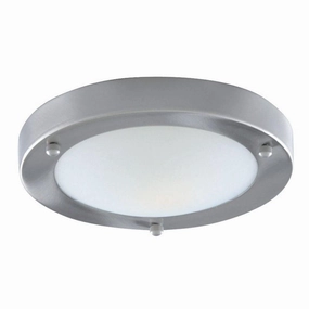 Searchlight Dublin Bathroom Silver Ceiling Flush - 31cm ambient ceiling fixture