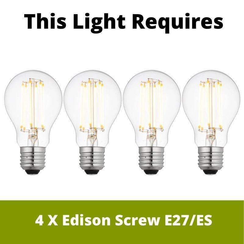 Searchlight Fishnet 4 Light Black Drum Flush Ceiling Light