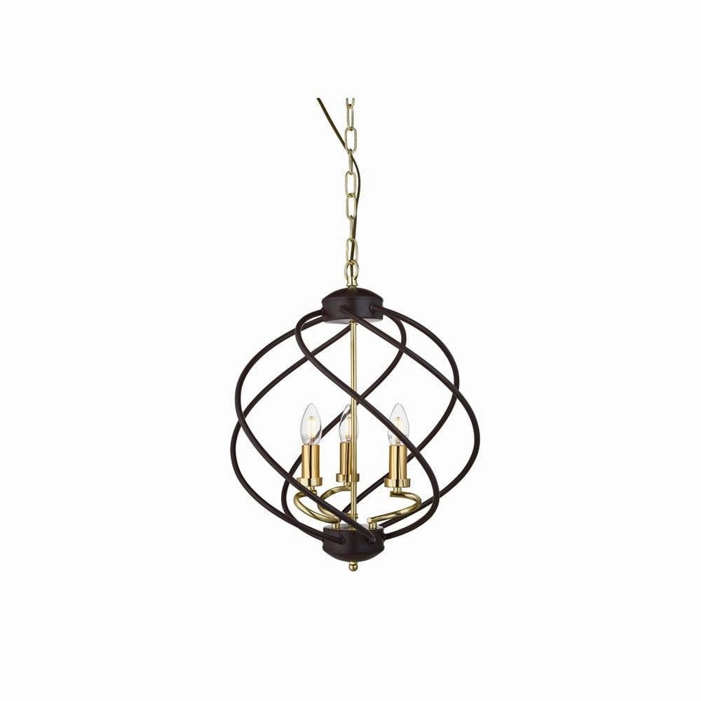 Searchlight Flow 5 Light Black & Gold Ceiling Pendant soft glow ceiling light