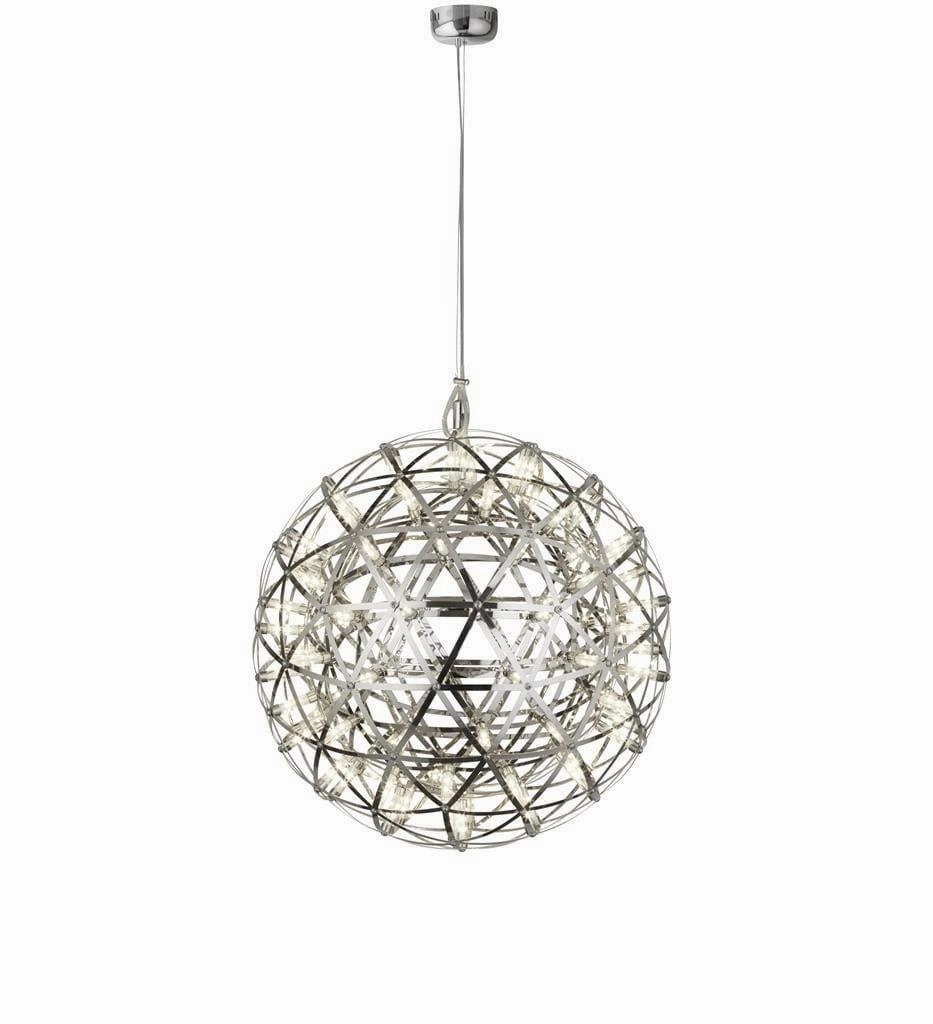Searchlight Galaxy Chrome LED Metal Ball Pendant - 40cm white ceiling lamp