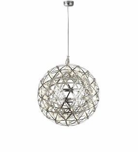 Searchlight Galaxy Chrome LED Metal Ball Pendant - 40cm white ceiling lamp