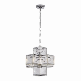 Searchlight Glacier 1 Light Chrome & Acrylic Ceiling Pendant soft glow ceiling light