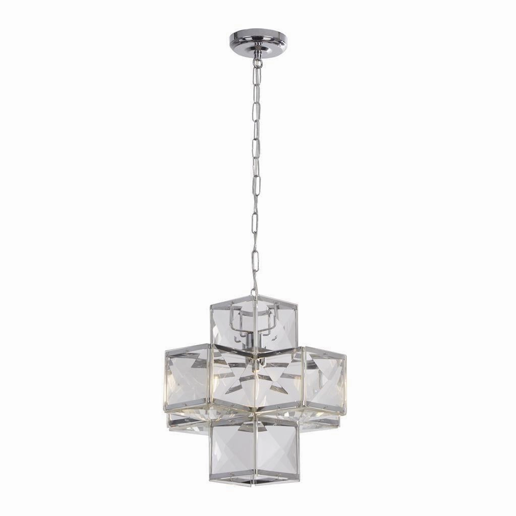 Searchlight Glacier 1 Light Chrome & Acrylic Ceiling Pendant soft glow ceiling light