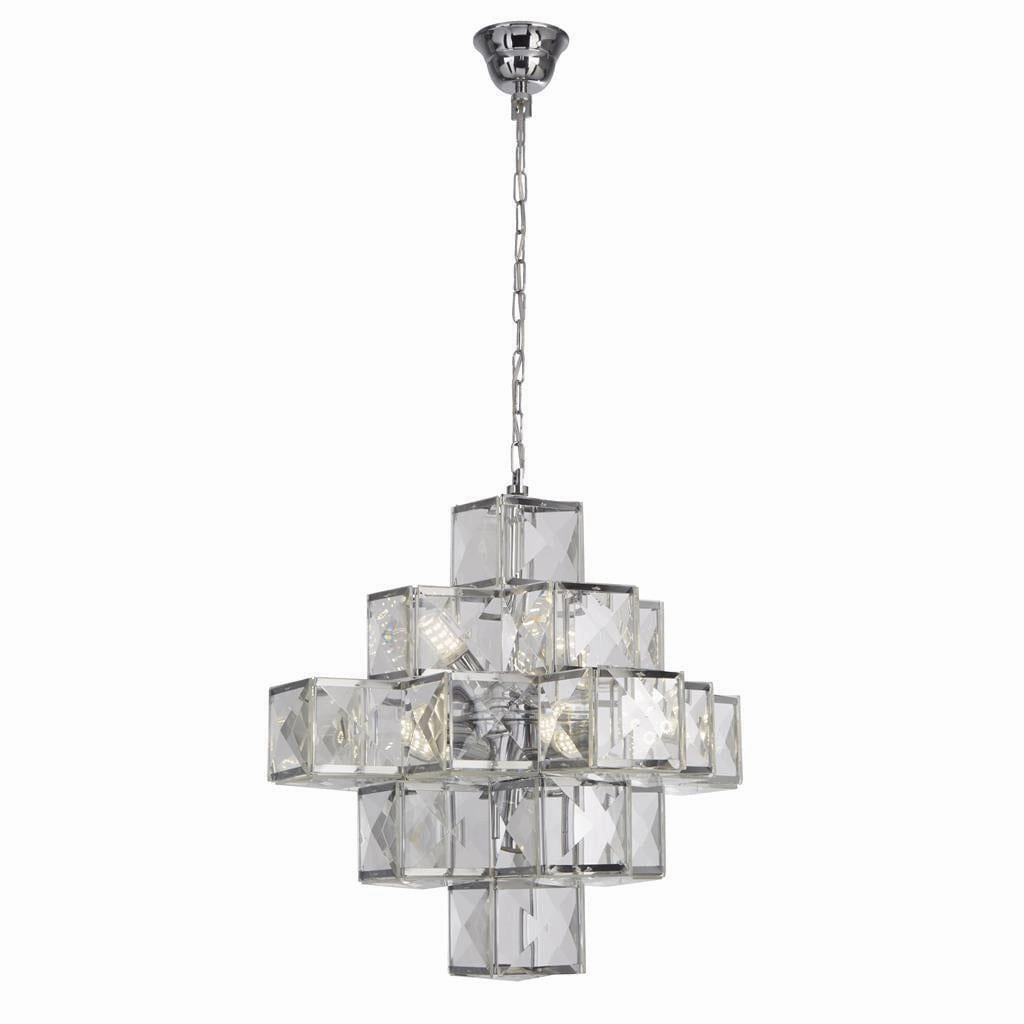 Searchlight Glacier 7 Light Chrome & Acrylic Ceiling Pendant soft glow ceiling light