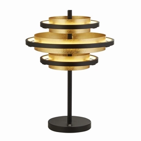 Searchlight Hive Black/Gold Leaf 3 Light LED Table Lamp energy-saving LED light