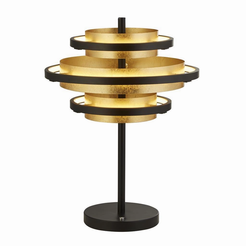 Searchlight Hive Black/Gold Leaf 3 Light LED Table Lamp energy-saving LED light