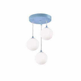 Searchlight Kids 3 Light Blue Pendant With Opal Glass white ceiling lamp