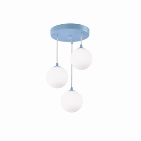 Searchlight Kids 3 Light Blue Pendant With Opal Glass sleek LED ceiling lamp