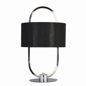 Searchlight Madrid Chrome LED Ceiling Pendant With Black Shade soft glow ceiling light
