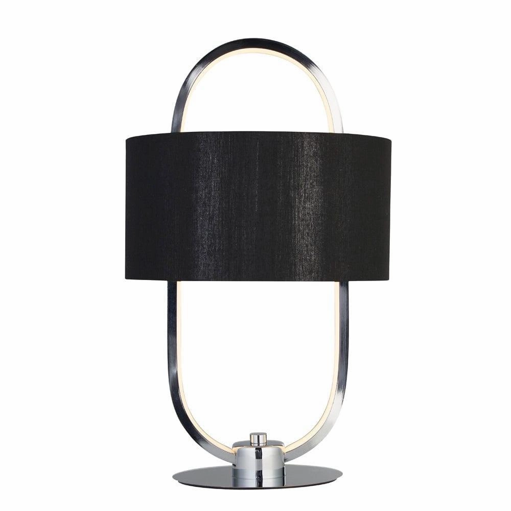 Searchlight Madrid Chrome LED Ceiling Pendant With Black Shade soft glow ceiling light