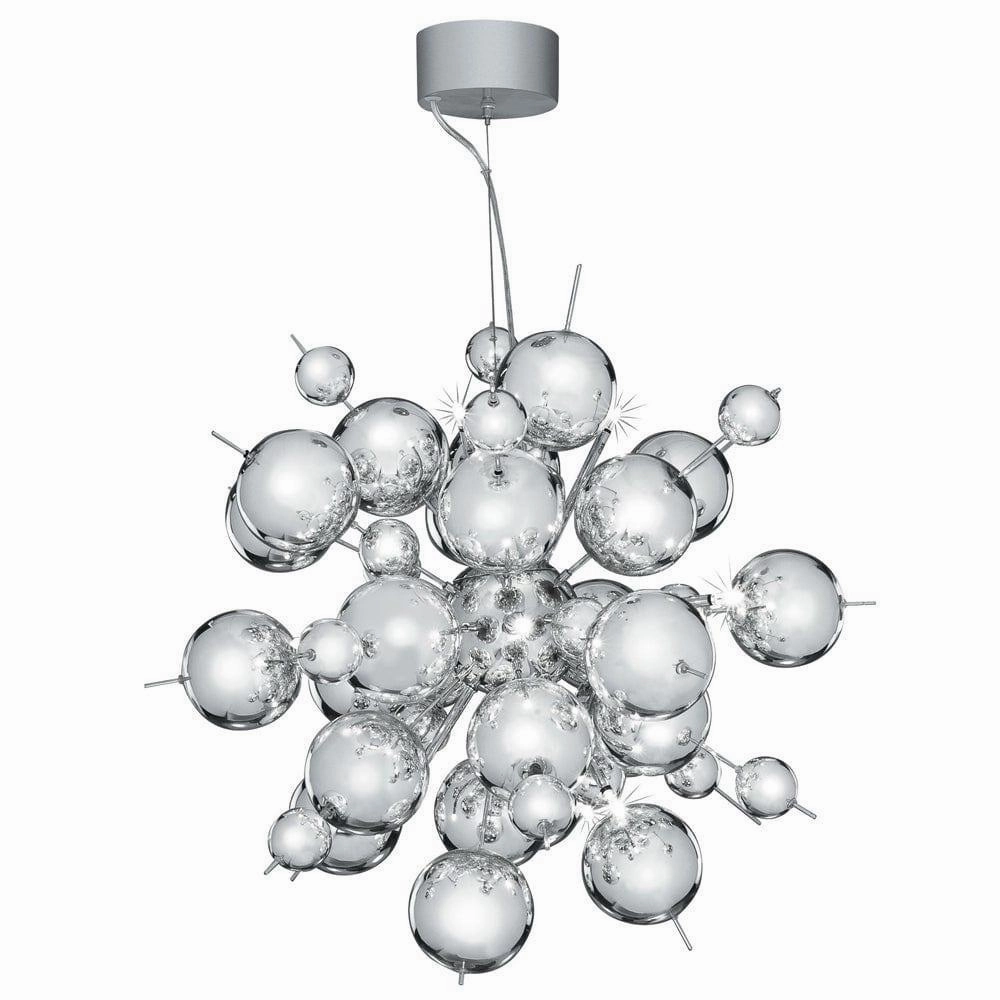 Searchlight Molecule 12 Light Chrome Balls Ceiling Pendant soft glow ceiling light