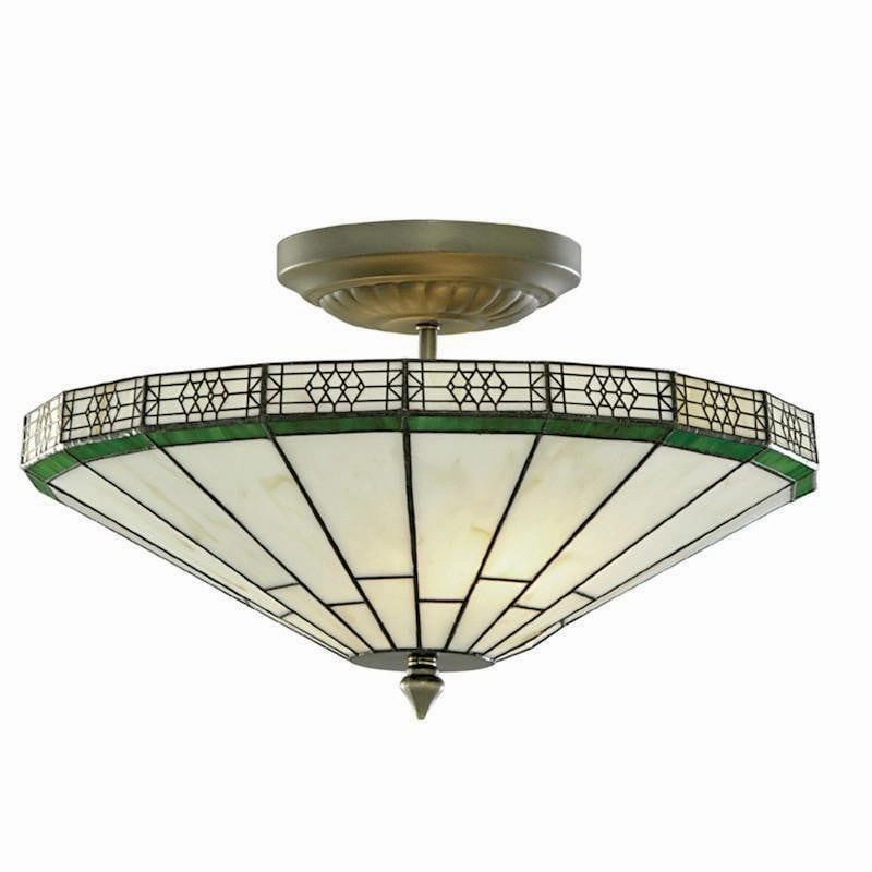 Searchlight New York Semi Flush Tiffany Ceiling Light recessed ceiling spot lamp