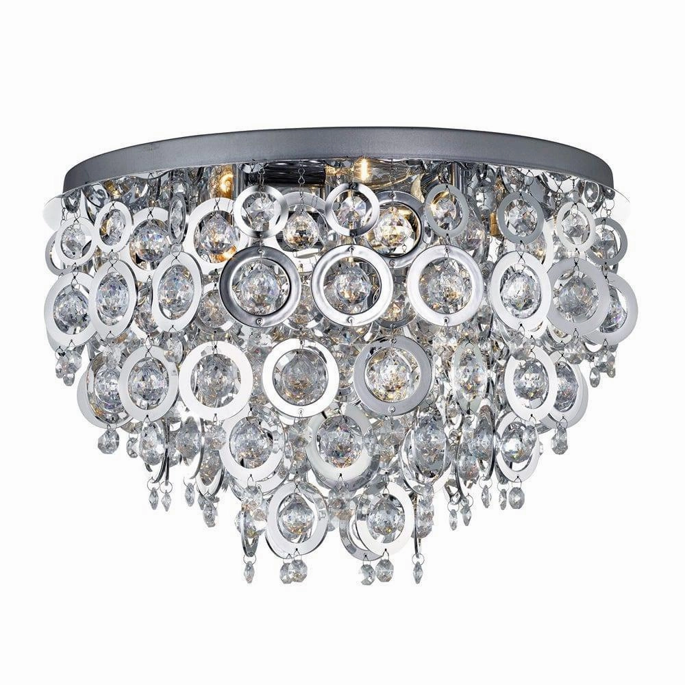 Searchlight Nova 5 Light Chrome/Acrylic Flush Ceiling Light soft glow ceiling light
