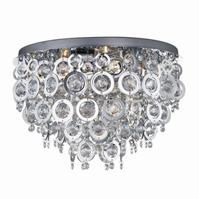 Searchlight Nova 5 Light Chrome/Acrylic Flush Ceiling Light soft glow ceiling light