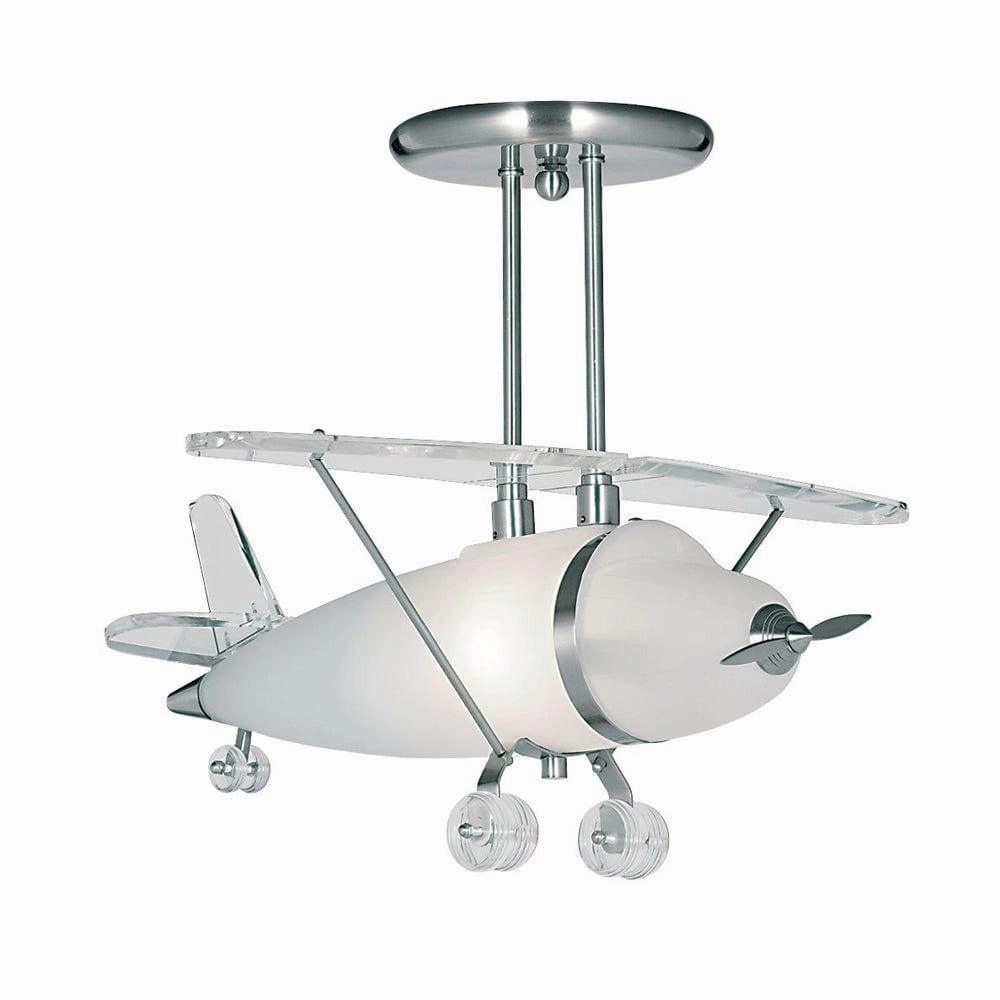 Searchlight Novelty Acrylic & Chrome Airplane Pendant Light ambient ceiling fixture