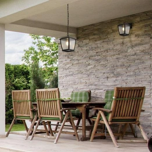 Searchlight Seattle Outdoor Black Ceiling Pendant Light