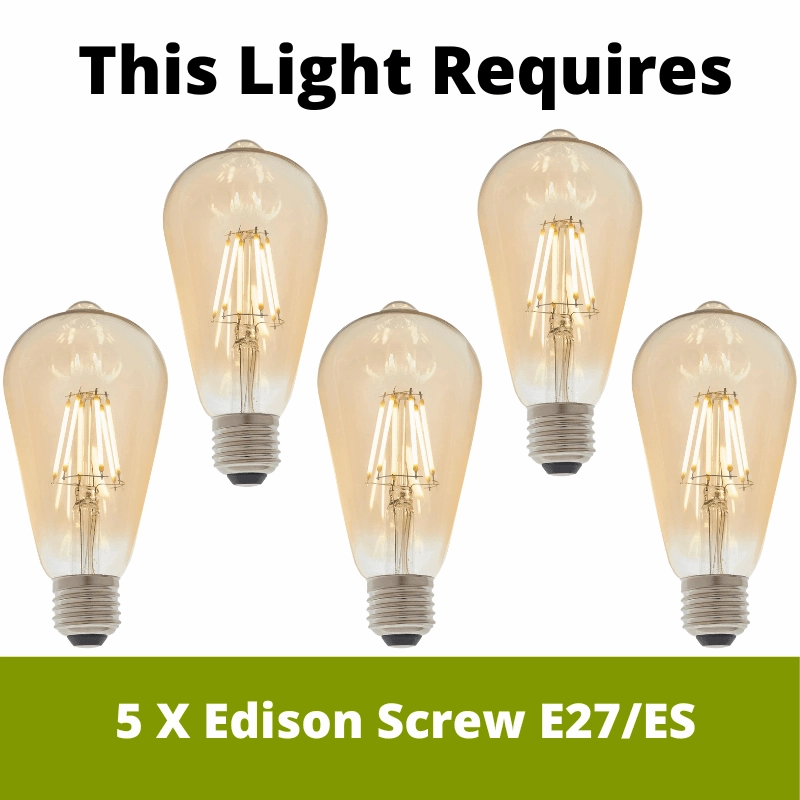 Searchlight Squiggle 5 Light Black Cable Ceiling Pendant
