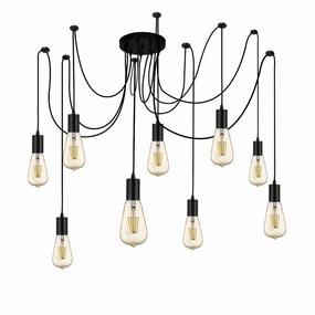 Searchlight Squiggle 9 Light Black Cable Ceiling Pendant ambient ceiling fixture