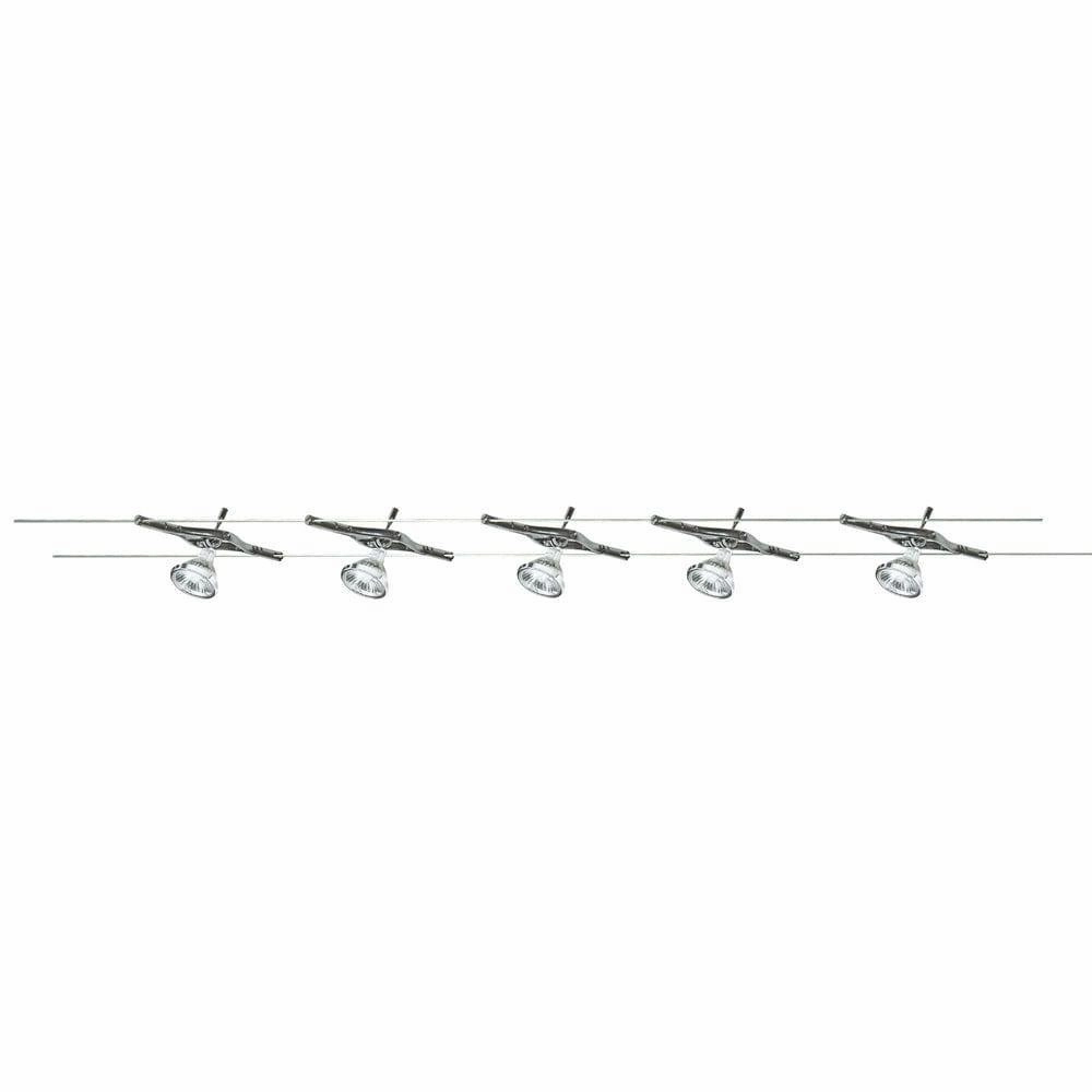 Searchlight Track & Spot Light 5 Light LED Chrome Cable Kit tall arc lamp for living room